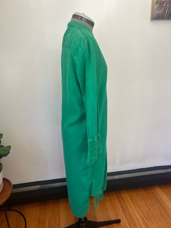 Zara Green Linen Tunic Dress - Picture 6 of 11